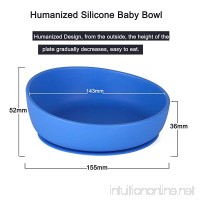 Silicone Bowl  iKiKin Silicone Bowl for Toddlers  Baby  BPA Free  FDA Certificated  Microwave and Dishwasher Safe  with Suction Non-Slip (Blue) - B07DNVVMW6